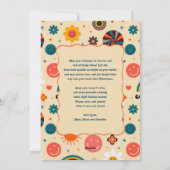 レトロカラフルGroovy 4フォトベージュクリスマス シーズンカード (裏面)