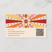 レトロカラフルGroovy QRコード70s 60s Bohoトレンディー 名刺 (裏面)