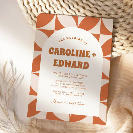 レトロカラフルGroovy Wavy Boho結婚のQrコード 招待状