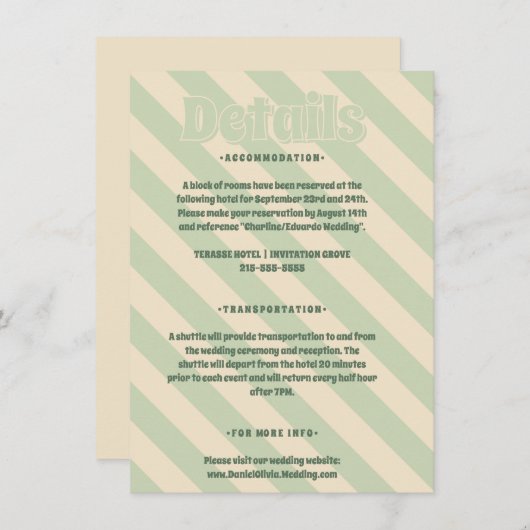 レトロカラフルGroovy Wavy Boho 結婚's エンクロージャーカード (正面/裏面)