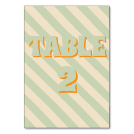 レトロカラフルGroovy Wavy Boho 結婚's テーブルナンバー