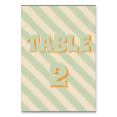 レトロカラフルGroovy Wavy Boho 結婚's テーブルナンバー (正面)