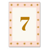 レトロカラフルGroovy Wavy Boho 結婚's テーブルナンバー (裏面)