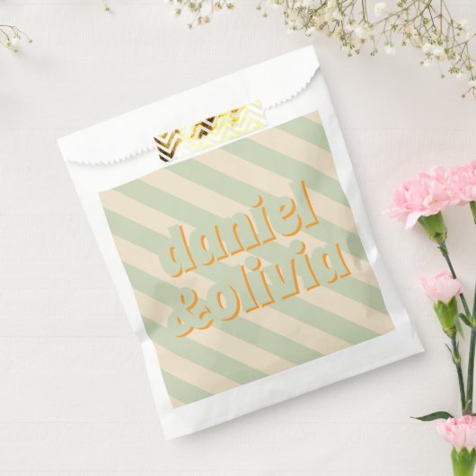 レトロカラフルGroovy Wavy Boho 結婚's フェイバーバッグ (封をした状態)