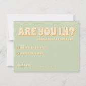 レトロカラフルGroovy Wavy Boho 結婚's 出欠カード (正面)