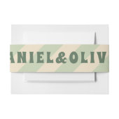 レトロカラフルGroovy Wavy Boho 結婚's 招待状ベリーバンド (正面例)