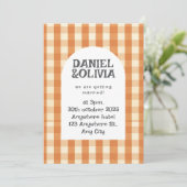 レトロカラフルGroovy Wavy Boho 結婚's 招待状 (スタンド正面)