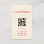 レトロカラフルQRコードGroovyフローラボはっきりしたホ 名刺 (裏面)