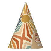 レトロカラフルSun Groovy Wave Hello 40誕生日 パーティーハット (左)