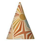 レトロカラフルSun Groovy Wave Hello 40誕生日 パーティーハット (右)