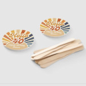 レトロカラフルSun Groovy Wave Hello 40th Birthday ハンドファン (組立なし)