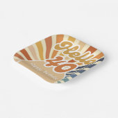 レトロカラフルSun Groovy Wave Hello 40th Birthday ペーパープレート (傾斜あり)