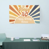 レトロカラフルSun Groovy Wave Hello 40th Birthday 横断幕 (トレードショー)