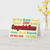 レトロカラーおめでとう カード (黄色い花)