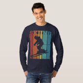 レトロカラーのスキー Tシャツ (正面フル)