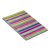 レトロカラーのテクスチャ付きルックストライプー ノートブック (右側)