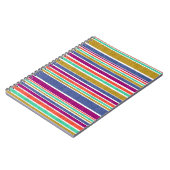 レトロカラーのテクスチャ付きルックストライプー ノートブック (左側)