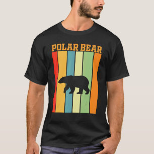 レトロカラーのPolar Bearシャドウシルエット Tシャツ