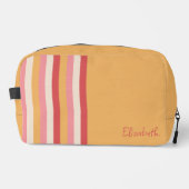 レトロカラーオレンジピンク金ゴールドストライプ名 ドップキット (正面)