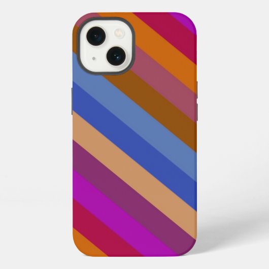 レトロカラーストライプ柄 iPhoneケース (裏面)