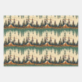 レトロカラーズキャンピングテーマ ラッピングペーパーシート (正面3)