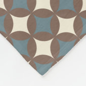 レトロカラーズミッドセンチュリーモダンサークル フリースブランケット (角)