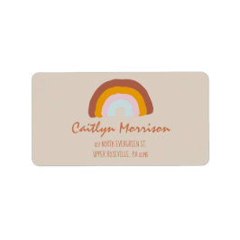 レトロカラーズレインボードードル差出人住所 ラベル