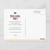 レトロカラータイポグラフィ写真卒業ありがとう ポストカード (裏面)