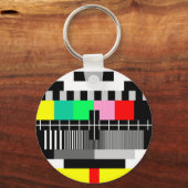 レトロカラーテレビのテスト画面 キーホルダー (正面)