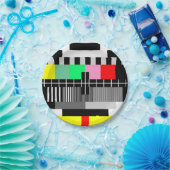 レトロカラーテレビのテスト画面 ペーパープレート (パーティー)