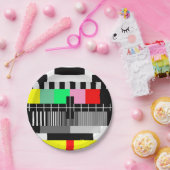 レトロカラーテレビのテスト画面 ペーパープレート (パーティー)