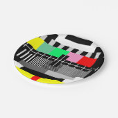 レトロカラーテレビのテスト画面 ペーパープレート (アングル)