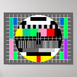 レトロカラーテレビのテスト画面 ポスター