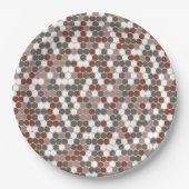 レトロカラードット柄 ペーパープレート (正面)