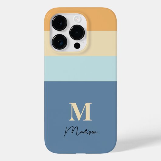 レトロカラーブロックモノグラム Case-Mate iPhoneケース (裏面)