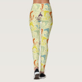 レトロカラーヘアドライヤー吹ドライヤーパターン(の模様が)ある レギンス (裏面)