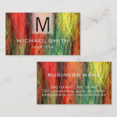 レトロカラーモダン木目モノグラム#4 名刺 (正面/裏面)