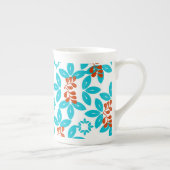 レトロカラーリーフパターン ボーンチャイナマグカップ (右)