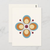 レトロカラー幾何学模様 ポストカード (正面/裏面)