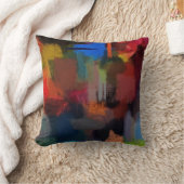 レトロカラー抽象芸術ア絵画ート16 クッション (ブランケット)