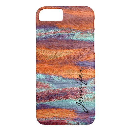 レトロカラー木目テクスチャ#2 Case-Mate iPhoneケース (裏面)