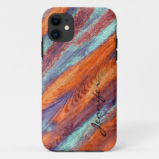 レトロカラー木目テクスチャ#2 Case-Mate iPhoneケース (裏面)