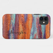 レトロカラー木目テクスチャ#3 Case-Mate iPhoneケース (裏面(横))