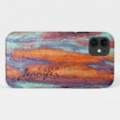 レトロカラー木目テクスチャ Case-Mate iPhoneケース (裏面(横))