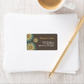 レトロカラー花柄住所 シール (インサイチュ)