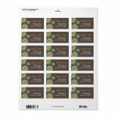 レトロカラー花柄住所 シール (フルシート)