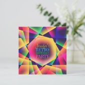 レトロカラー誕生日パーティー招待状 招待状 (スタンド正面)