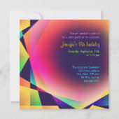 レトロカラー誕生日パーティー招待状 招待状 (裏面)