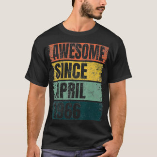 レトロカラー55誕生日ギフト素晴らしApriから Tシャツ