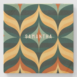 レトロカラー70sパターンヴィンテージ ストーンコースター